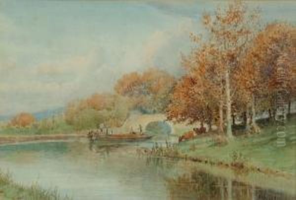 Hest Bank Canal Oil Painting by William Woodhouse