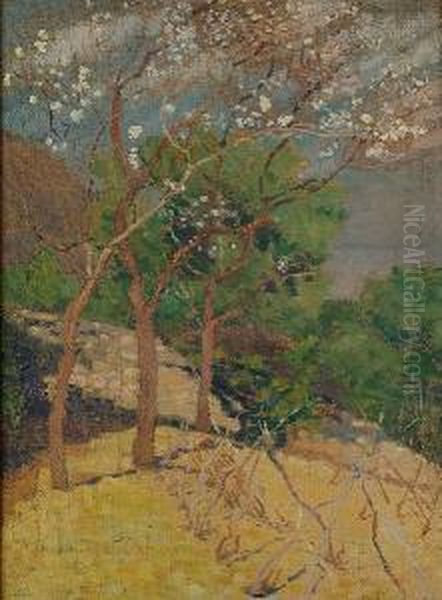May Tree Oil Painting by Ernest Yarrow-Jones