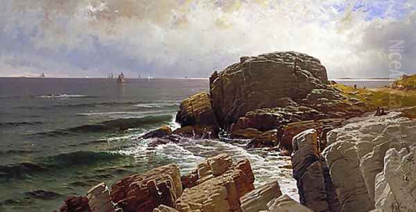Castle Rock, Marblehead Oil Painting by Alfred Thompson Bricher