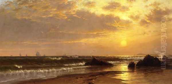 Seascape with Sunset Oil Painting by Alfred Thompson Bricher