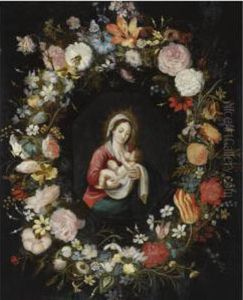 The Virgin And Child In A Garland Of Roses