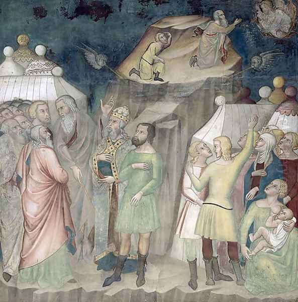 Moses on Mount Sinai 1356-67 Oil Painting by Manfredi de Battilor Bartolo Di Fredi Fredi