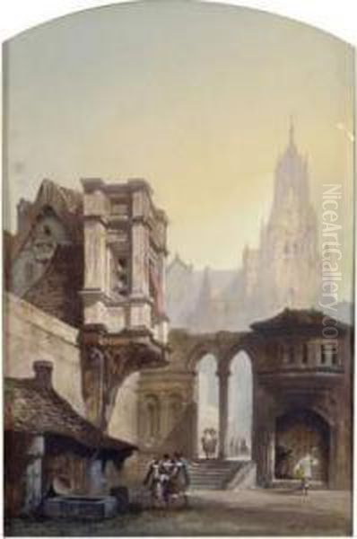 Pastiche De La Renaissance Oil Painting by A. Zarra