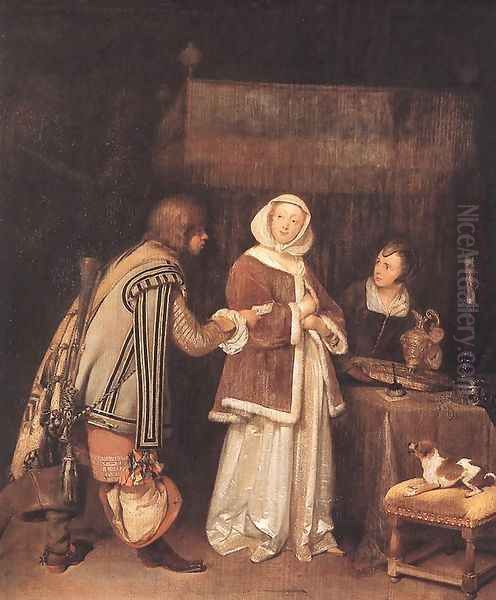 The Letter c. 1655 Oil Painting by Gerard Ter Borch