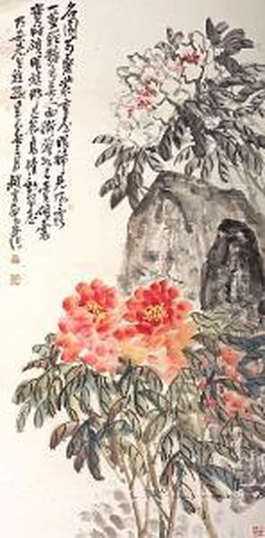 Peonies Oil Painting by Zhao Yunhuo