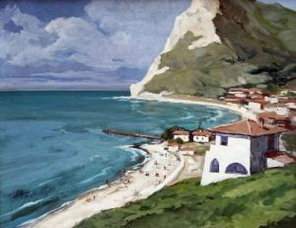 The Beach Near Kavarna Oil Painting by Mario Zhekov