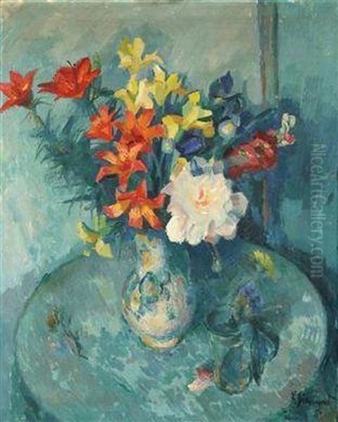 A Bouquet Oil Painting by Frantisek Zikmund