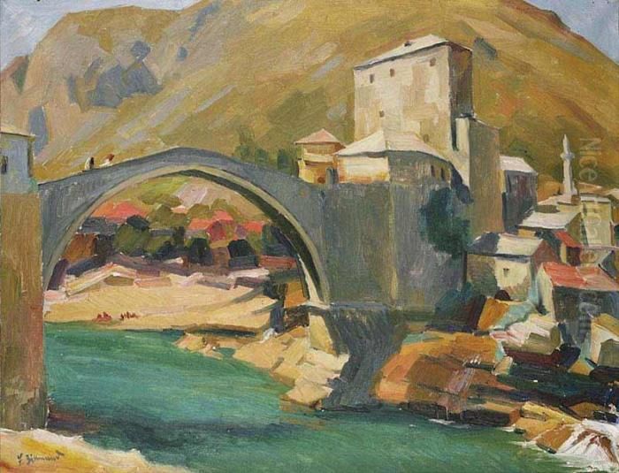 Mostar Oil Painting by Frantisek Zikmund