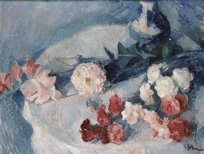 A Floral Still Life Oil Painting by Frantisek Zikmund