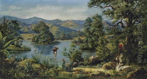 Duck Shooting In Brazil Oil Painting by Aurel Zimmermann