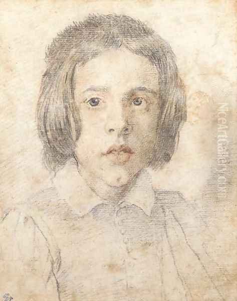 A young boy with long hair, bust-length Oil Painting by Gian Lorenzo Bernini