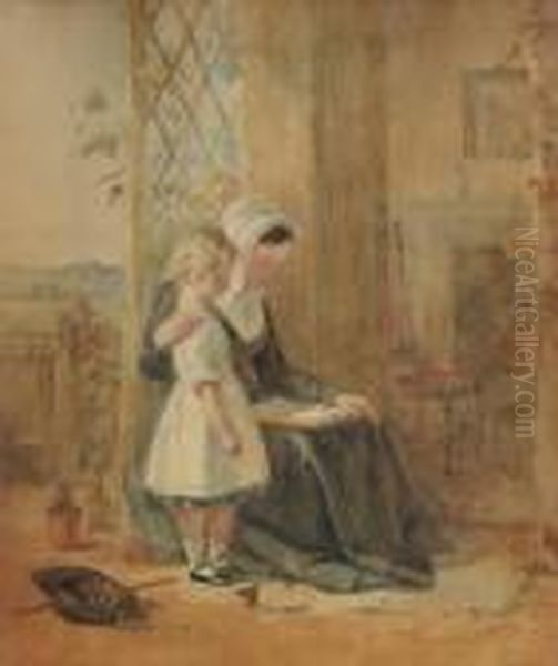 The Reading Lesson Oil Painting by John Absolon