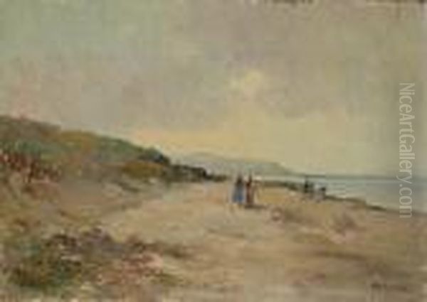 Sulla Spiaggia Oil Painting by Lidio Ajmone