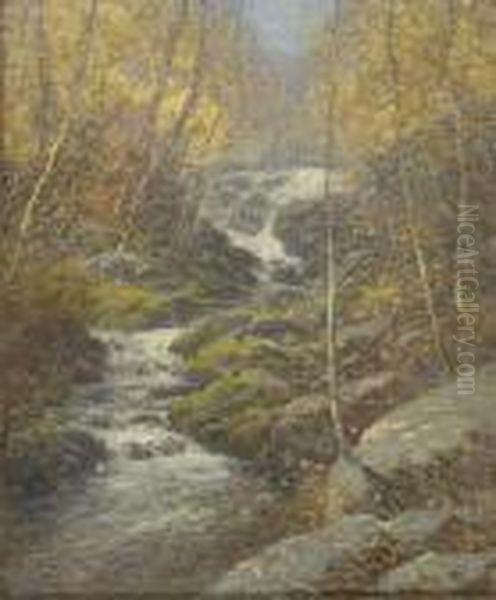The Waterfall. Oil Painting by Ernest Albert