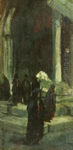 Nel Chiostro Oil Painting by Gino Albieri