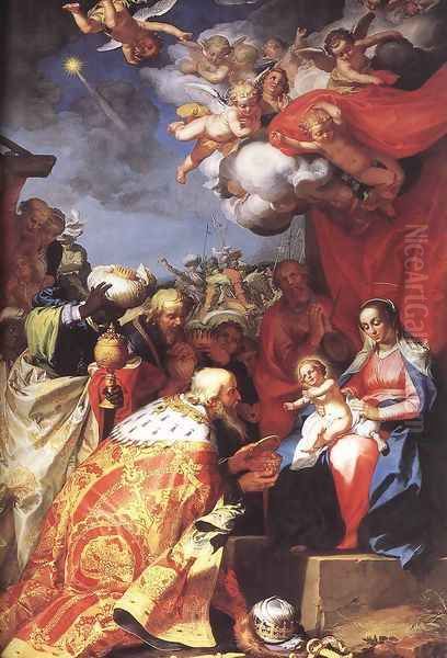 Adoration of the Magi Oil Painting by Abraham Bloemaert