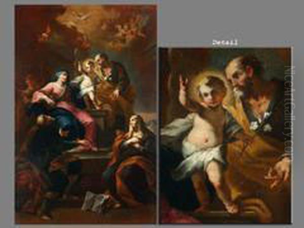 Die Heilige Familie Oil Painting by Martino Altomonte