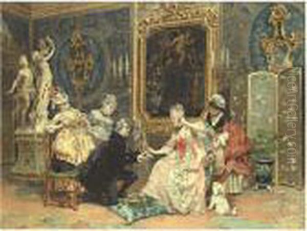 Dressing For The Ball Oil Painting by Luis Alvarez Catala