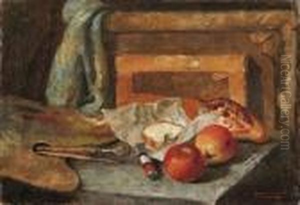 Lo Studio Del Pittore Oil Painting by Orazio Amato