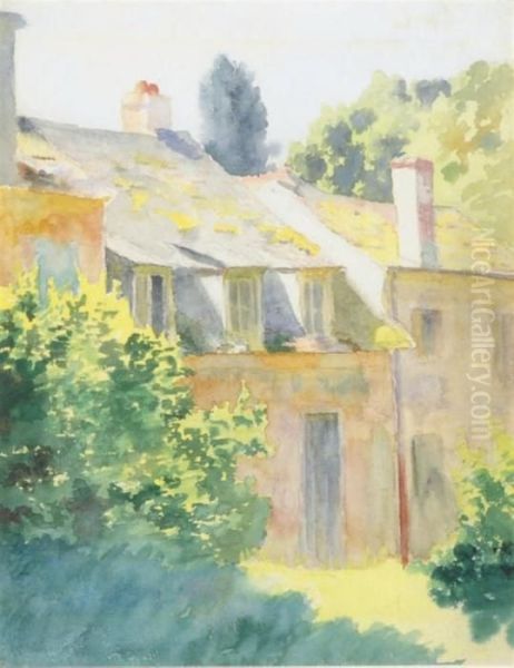 Houses In Saint-cloud, France Oil Painting by Thomas Pollock Anschutz