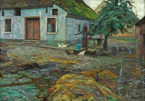 Bauernhof In Pommern Oil Painting by Otto Antoine