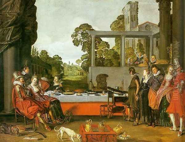 Banquet in the Open Air c. 1615 Oil Painting by Willem Buytewech