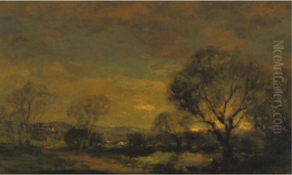 The Sun's Last Rays Oil Painting by Charles P. Appel