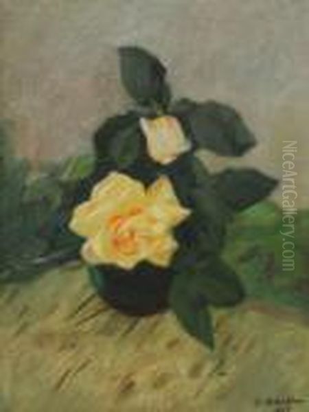 Mic Buchet De Trandafiri Oil Painting by Constantin Artachino
