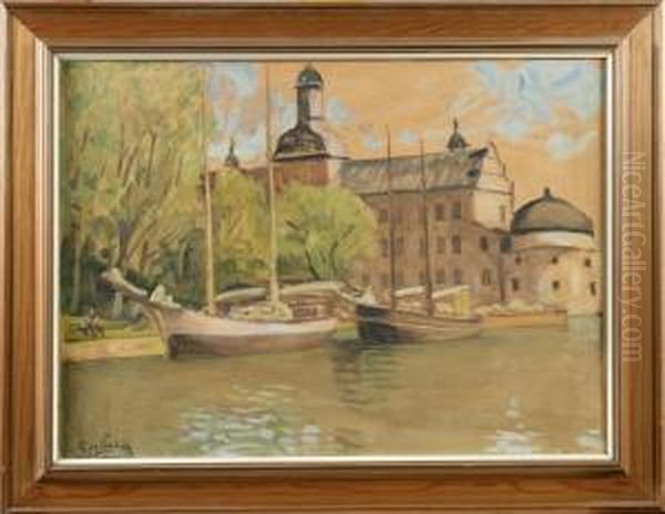 Motiv Fran Vadstena Oil Painting by Johan Elias, Elis Aslund