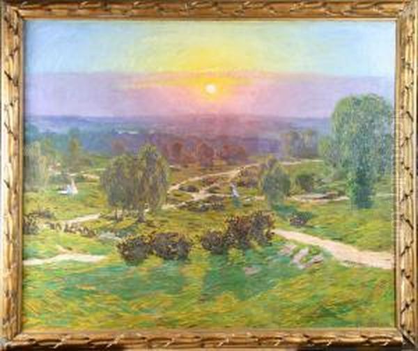 Usikt Fran Goldess Hill Oil Painting by Johan Elias, Elis Aslund