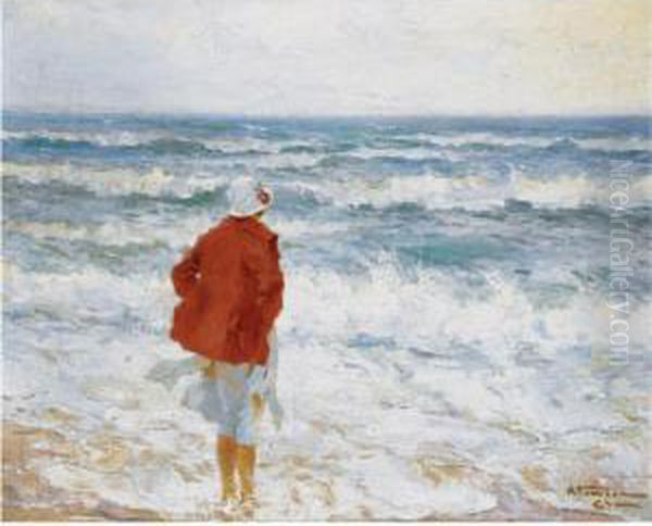 On The Seashore Oil Painting by Charles Garabed Atamian