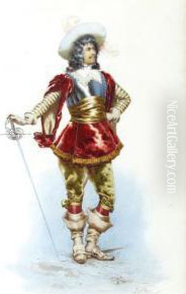 A Cavalier Oil Painting by Giuseppe Aureli