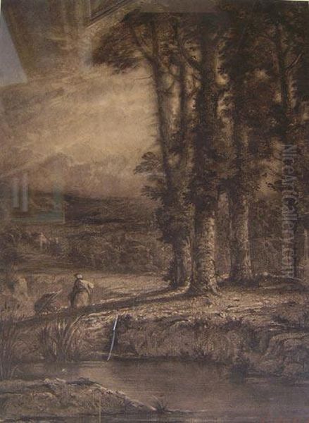 Paysage En Champagne Oil Painting by Jules-Charles Aviat