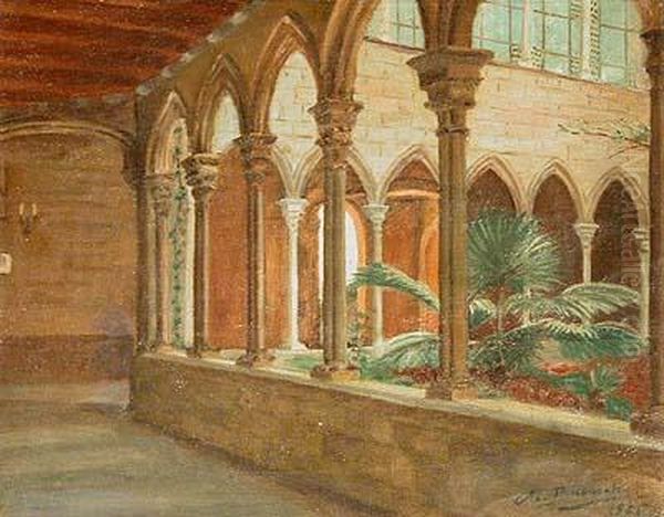 Claustro Oil Painting by Mateo Balasch Mateu