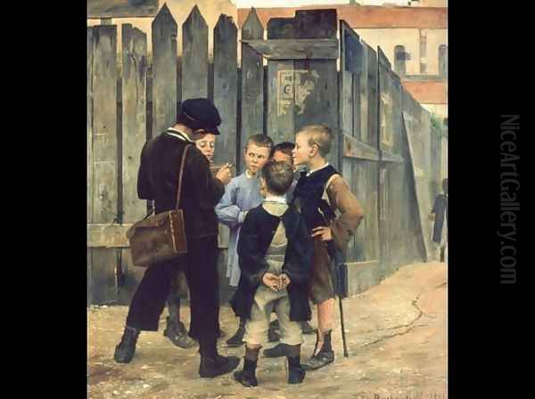 The Meeting 1884 Oil Painting by Maria Konstantinova Bashkirtseva