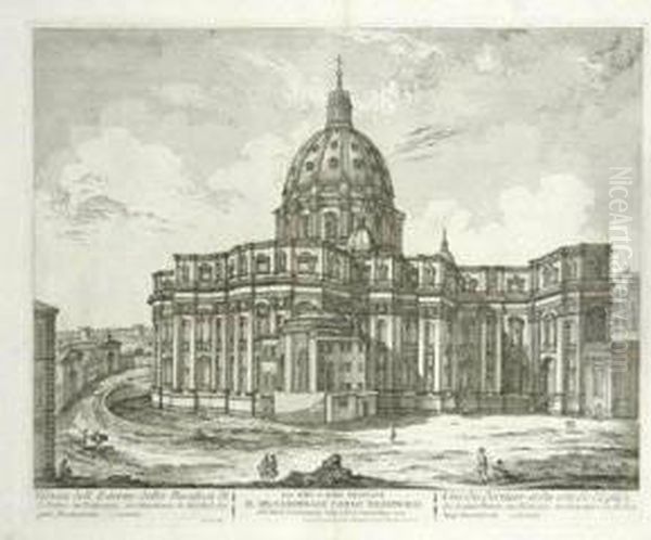 Veduta Della Basilica E Piazza 
Di S.pietro In Vaticano; Veduta Della Piazza Di S.giovanni Laterano; 
Veduta Del Palazzo Colonna Di Sciarra; Veduta Della Chiesa Di 
S.giovanni; Palazzo Corsini Oil Painting by Jean Barbault