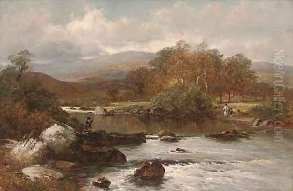 On the Wye river Oil Painting by David Bates