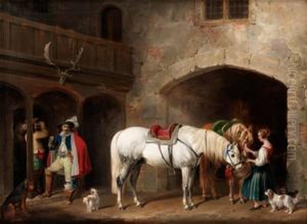 The Halt Oil Painting by William Barraud