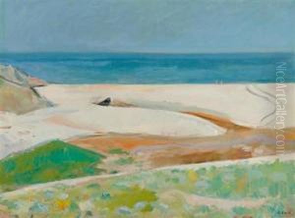 Breton Beach Landscape. Oil Painting by Paul Basilius Barth
