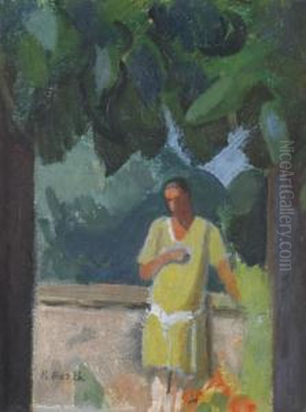 Figur Unter Baum Oil Painting by Paul Basilius Barth