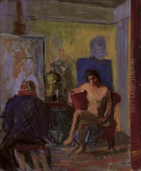 Im Atelier Oil Painting by Paul Basilius Barth
