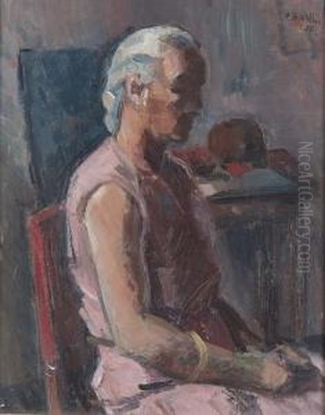 Portrat Einer Alten Frau. Oil Painting by Paul Basilius Barth