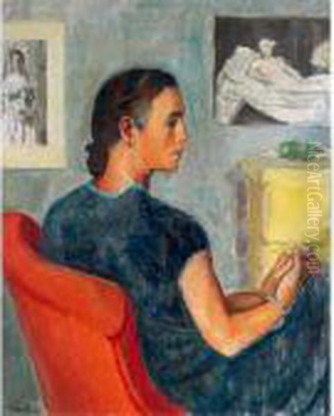 Frauenbildnis Oil Painting by Paul Basilius Barth