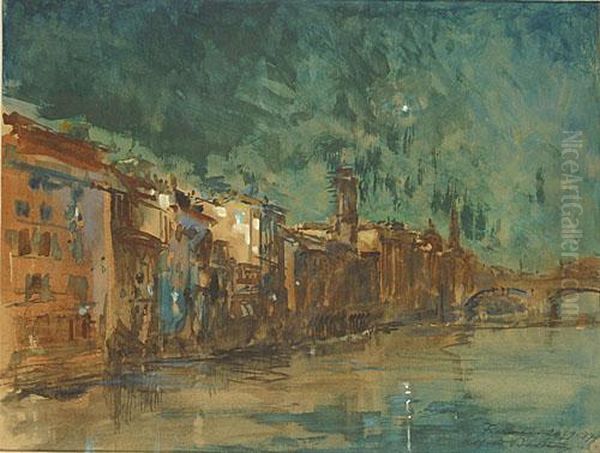 Vue De Florence Oil Painting by Alfred Bastien