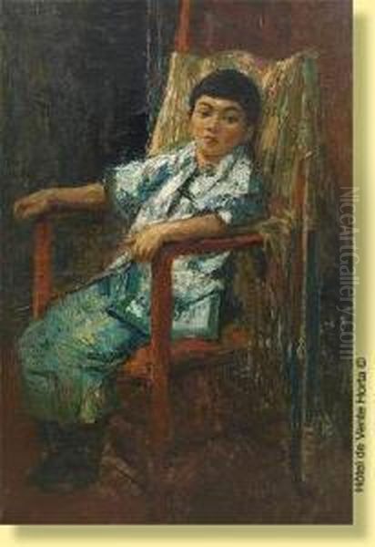 L'enfant A La Chaise Oil Painting by Alfred Bastien