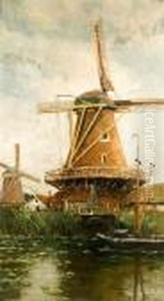 Moulin En Zelande Oil Painting by Alfred Bastien