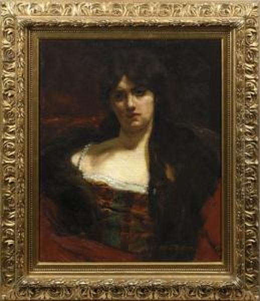 Brustportait Einer Jungen Frau Oil Painting by Alfred Bastien