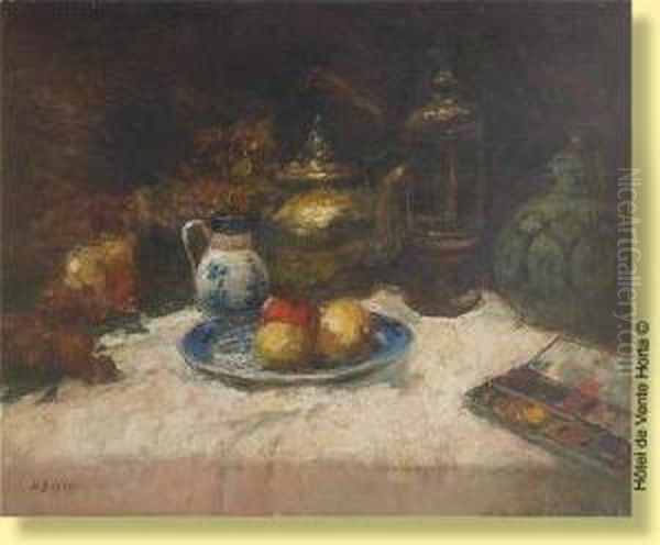 Table Dressee Oil Painting by Alfred Bastien