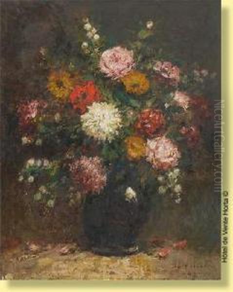 Vase Fleuri Oil Painting by Alfred Bastien