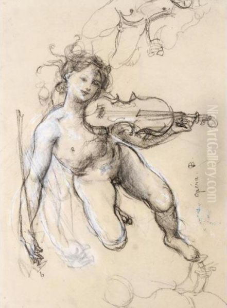 The Genius Of Music In Italy Oil Painting by Baudry Paul